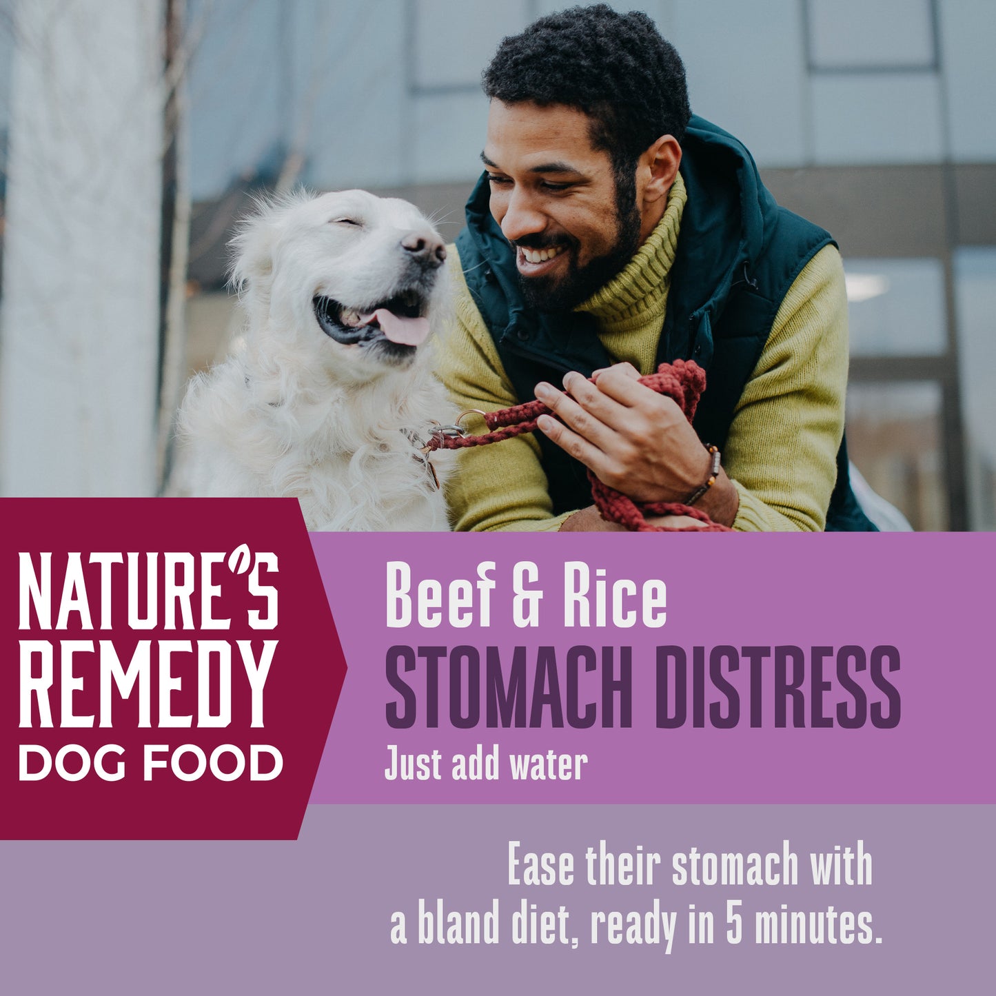 Nature’s Remedy Beef & Rice for Dogs. Human-Grade Interim Diet for Stomach Upset - Made in Our Own Kitchens