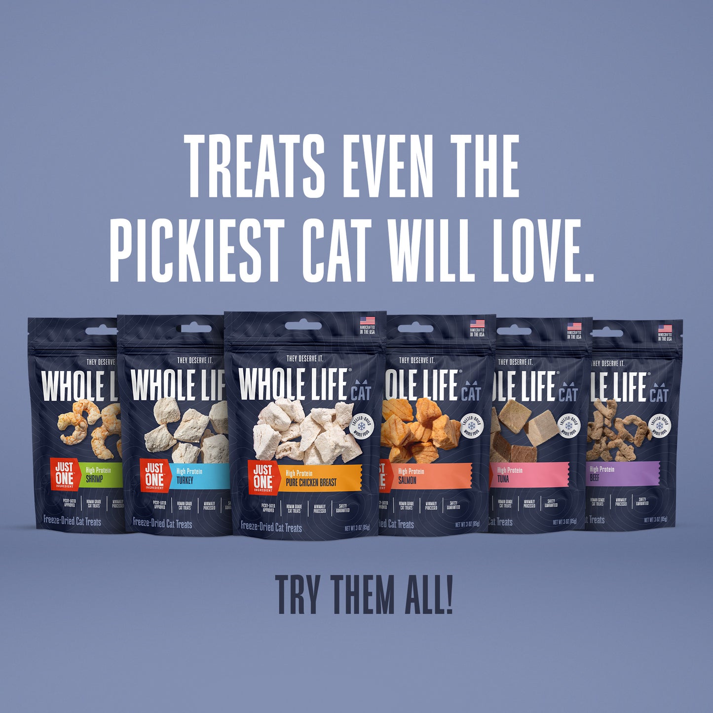 Just One Beef Cat Treats – Human Grade, Picky Eater Approved, Made in Our Own Kitchens