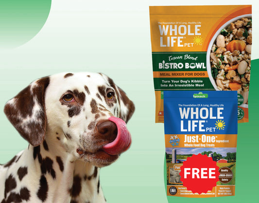 Kibble Booster Bundle - Bistro Bowls Tuscan Blend 16oz + FREE Just One Chicken Treats 3oz ($53 Value)