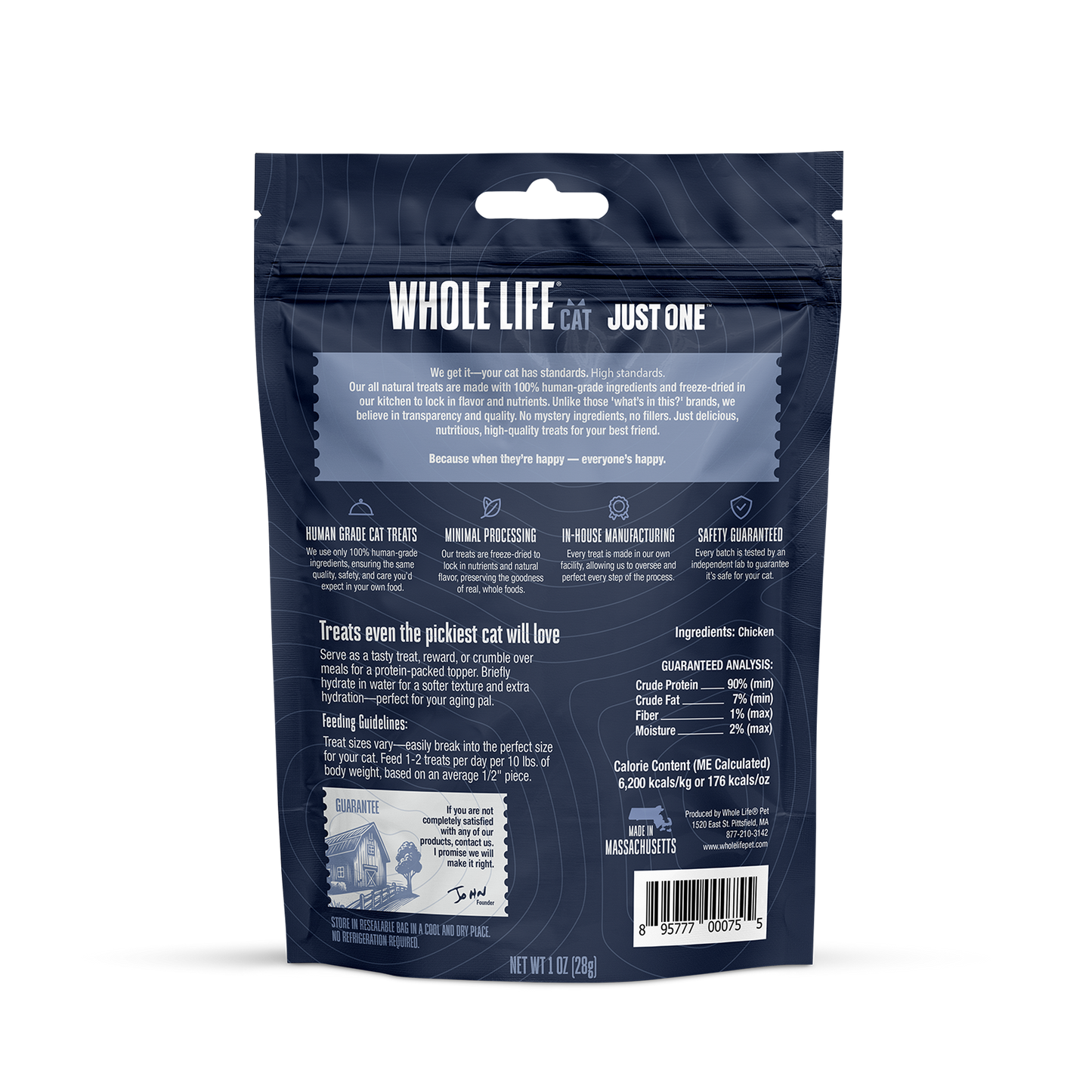 Just One Chicken Cat Treats – Human Grade, Picky Eater Approved, Made in Our Own Kitchens