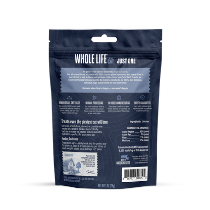 Just One Chicken Cat Treats – Human Grade, Picky Eater Approved, Made in Our Own Kitchens
