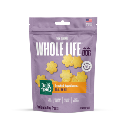 Living Treats – Pumpkin and Yogurt Recipe Probiotic Treats For Dogs.  Human Grade and Grain Free - Made In Our Own Kitchen