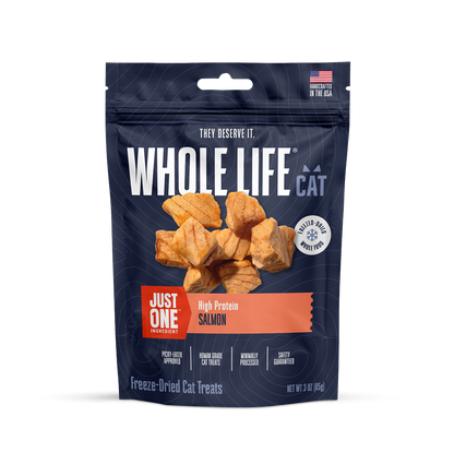 Just One Salmon Cat Treats – Human Grade, Picky Eater Approved, Made in Our Own Kitchens